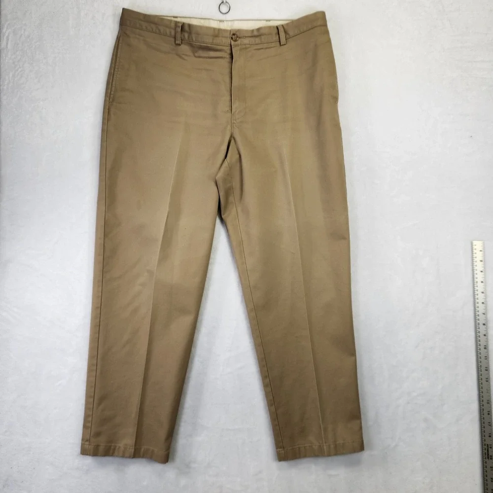 LL Bean Classic Fit Mens Khaki Chinos Pants Size 38x29 Cotton‎